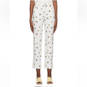 NEW Reformation Mixed Emotions High Rise Straight Jeans Vintage White Size 24